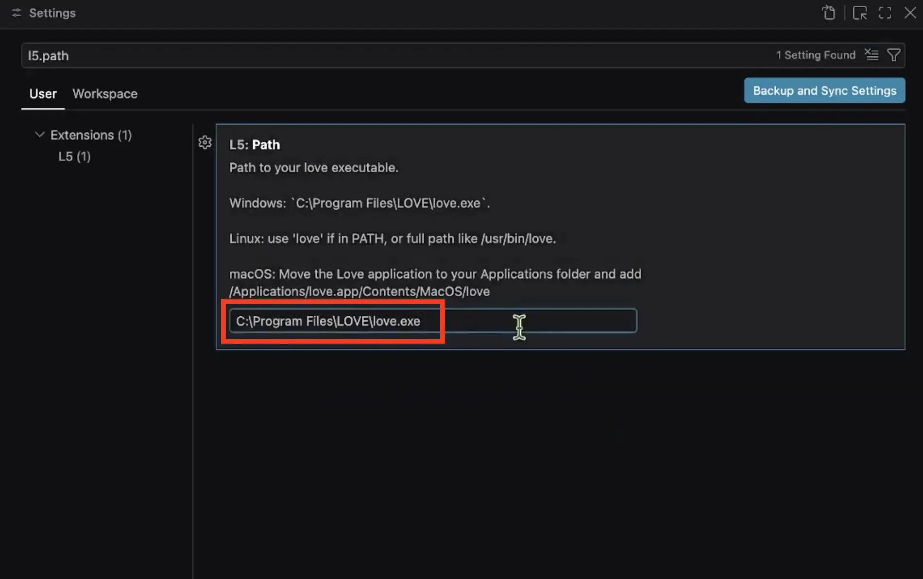 Change the text in the text box to your OS path Change the text in the text box to your OS path