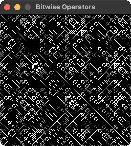 An intricate and dense pattern of white pixels on a black background