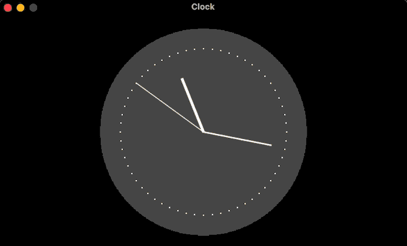 animation of an analog clock displaying the current time