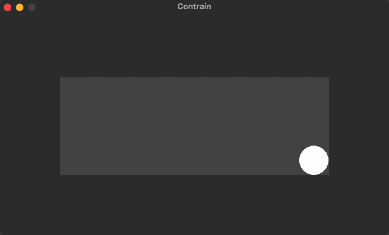 animation of a circle following the mouse within a bounded box