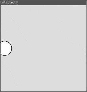 a ball cycles across the screen