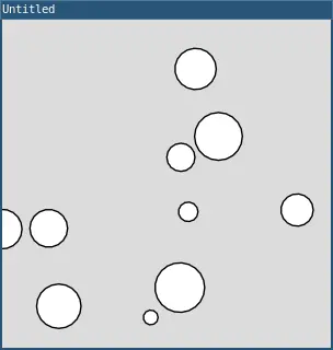 10 circles are spread around the window
