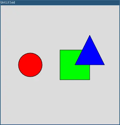 calling functions example 4 with a blue triangle, green square, and red circle