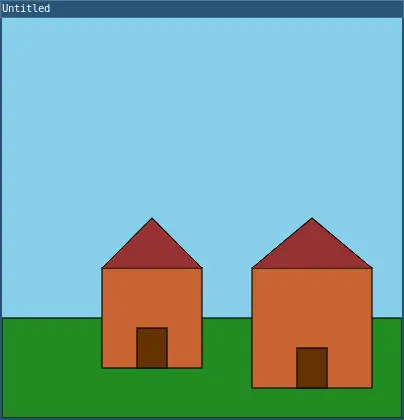 two houses in a field