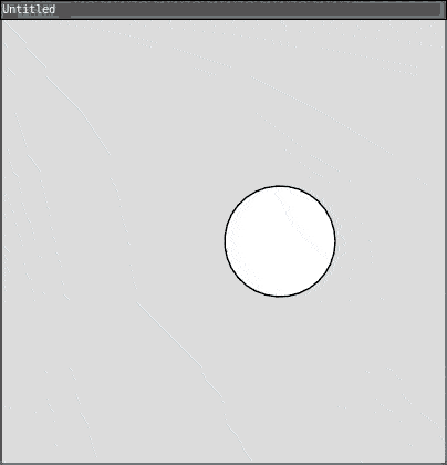 a white circle moves to the right