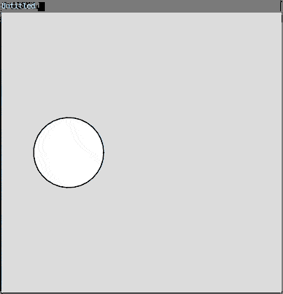 a white circle moves to the right