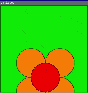 a flower randomly pops up around the window