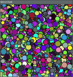 colored circles appear randomly