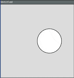 a cursor moves between right and left, and a white circle appears on the same side as cursor