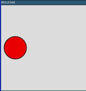 a cursor moves left to right, triggering 1 of 3 different colored circles to appear: red, green, blue