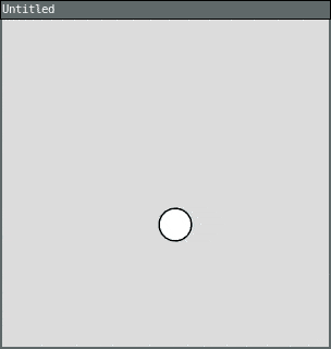 a ball bounces off the edges of the window