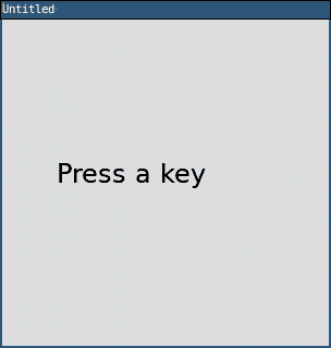 Text onscreen presents the key pressed, various letters and arrow keys, return