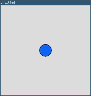 a blue circle is moved around the screen