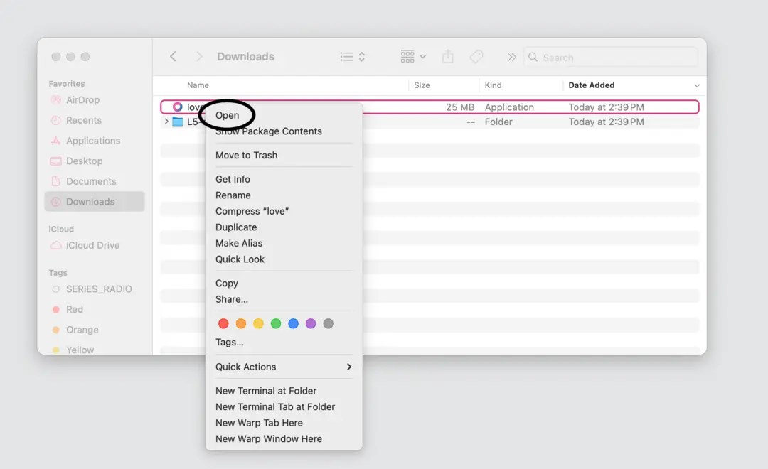Folder with love application and L5 Starter folder Folder with love application and L5 Starter folder