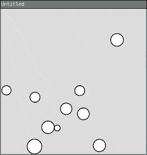 many circles bouncing around the screen