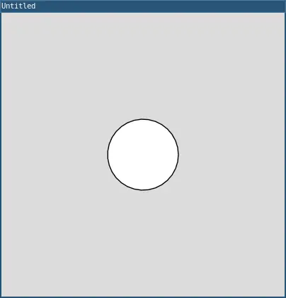 a white circle, centered